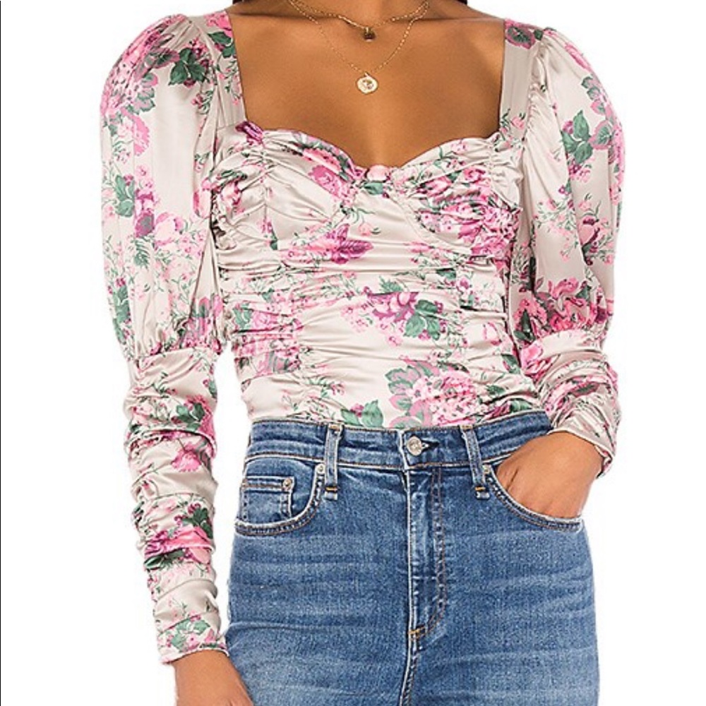 NEW For Love and Lemons Palais Floral Crop Top - Revolve - Size Small